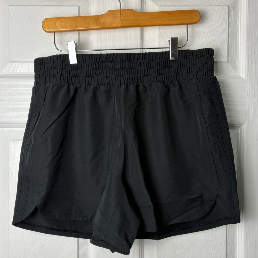 [L] Adidas NWT Pacer 3-Stripes High Rise Woven Shorts Large Black - Picture 2 of 5